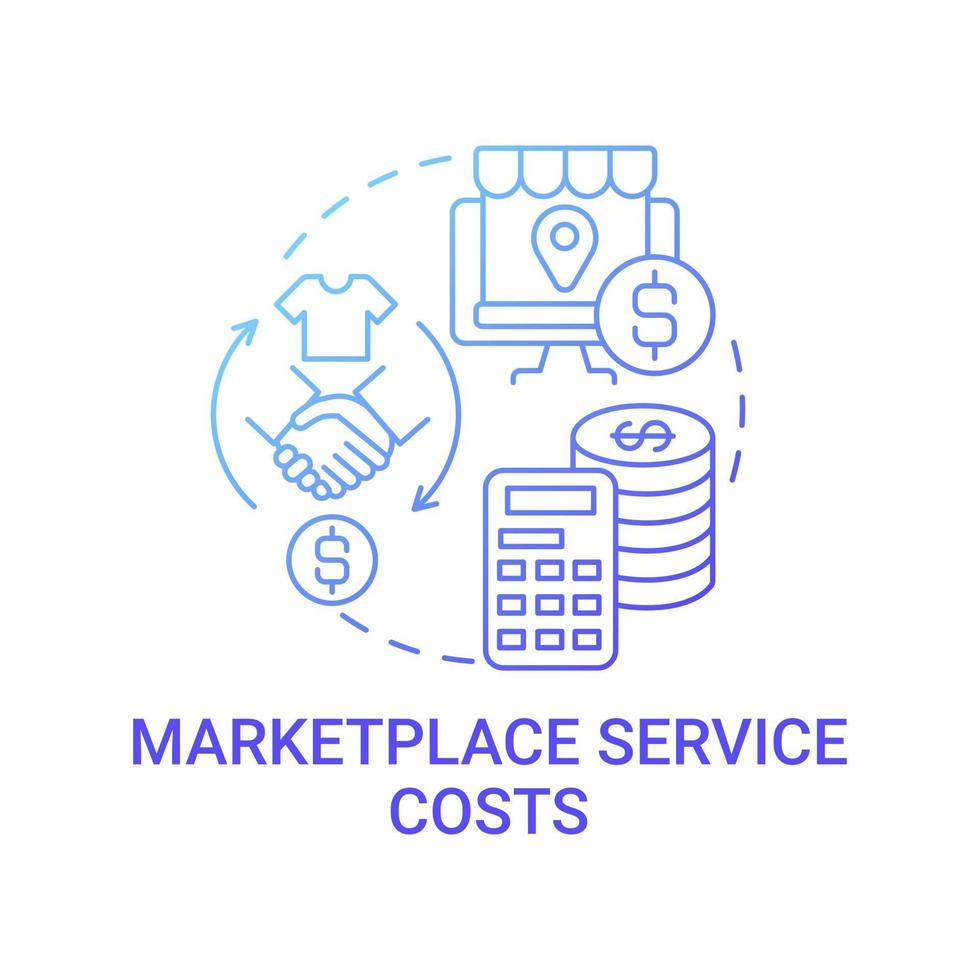 Marketplace service costs concept icon. Calculating consistent gross margin abstract idea thin line illustration. Building budget for e-commerce business. Vector isolated outline color drawing