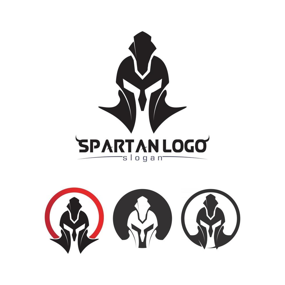 logo espartano gladiador negro y diseño vectorial casco y cabeza negra vector