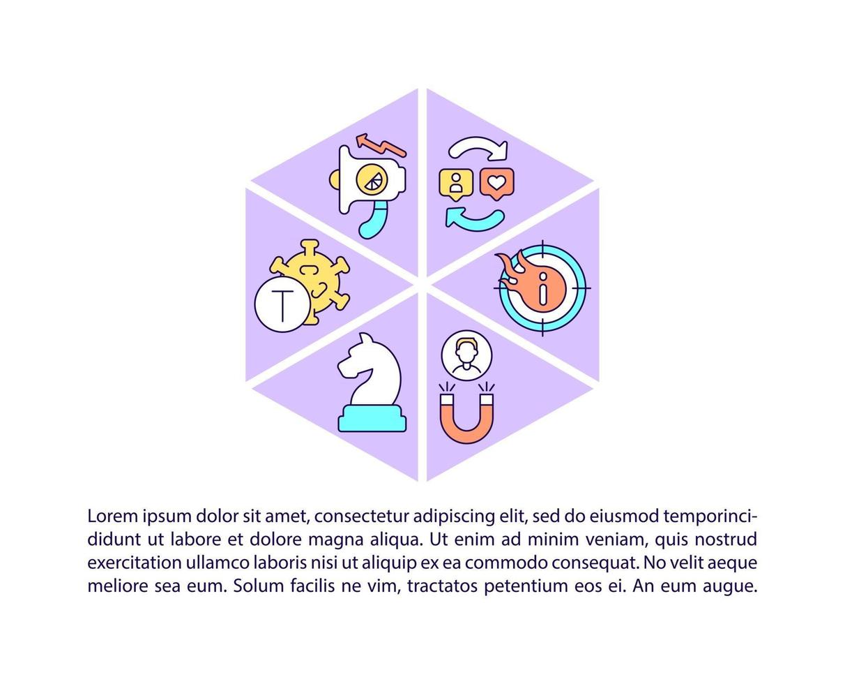 Viral content concept line icons with text. PPT page vector template with copy space. Brochure, magazine, newsletter design element. Popular among people linear illustrations on white