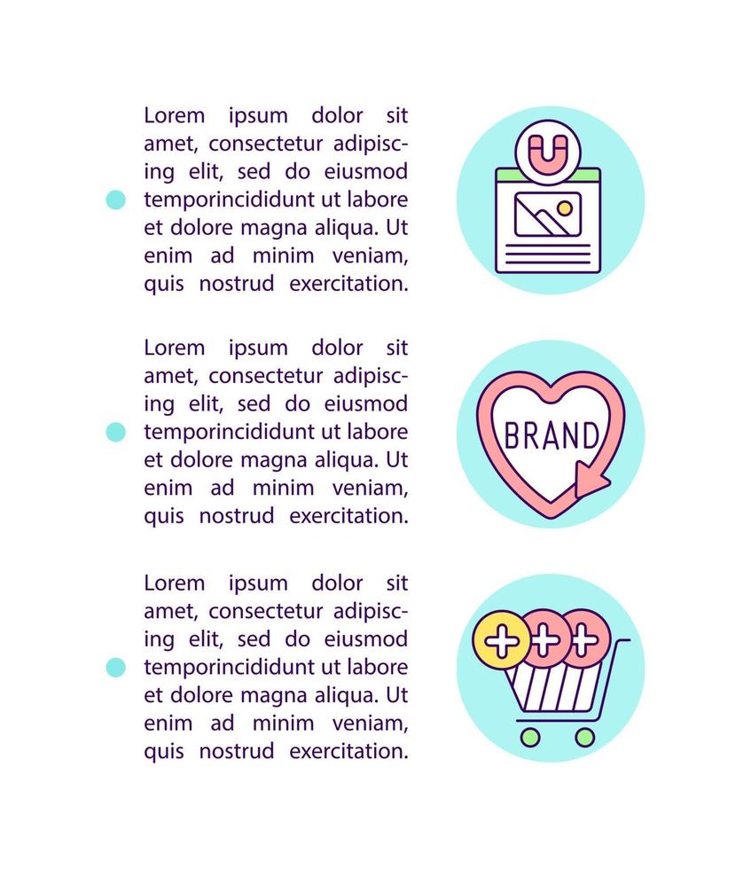 Consideration leads to purchase concept line icons with text. PPT page vector template with copy space. Brochure, magazine, newsletter design element. Advertisement linear illustrations on white