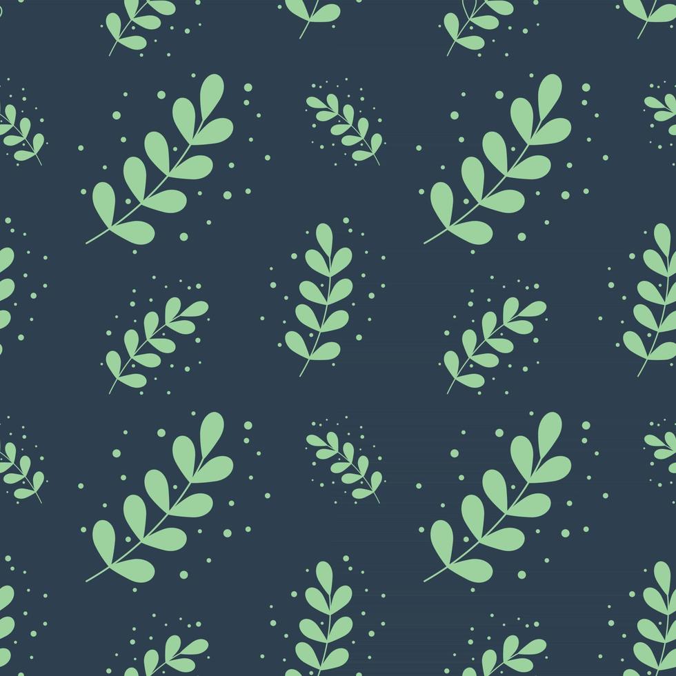 eucalyptus silver dollar leaf seamless pattern background vector illustration. green flat style leaves plants illustration. Suitable for social media posts, greeting cards, posters, placards