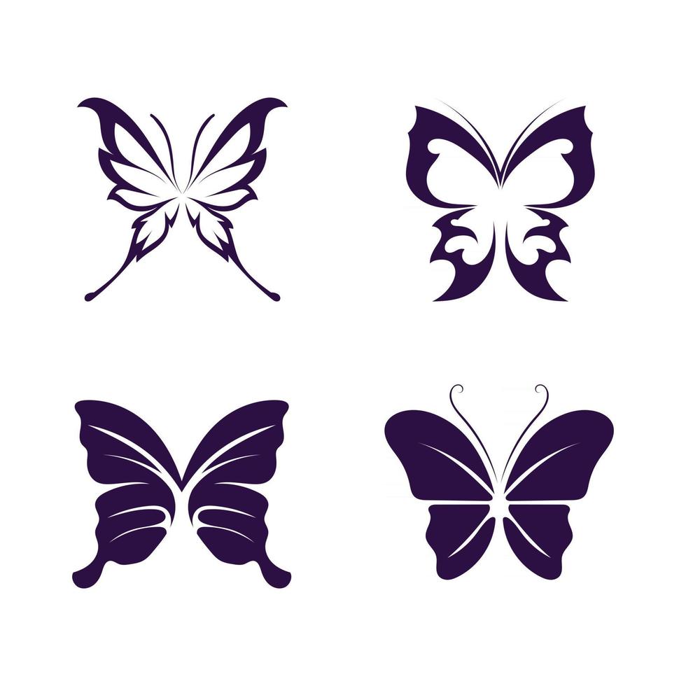 Vector Butterfly conceptual simple icon Logo Vector Animal Insect