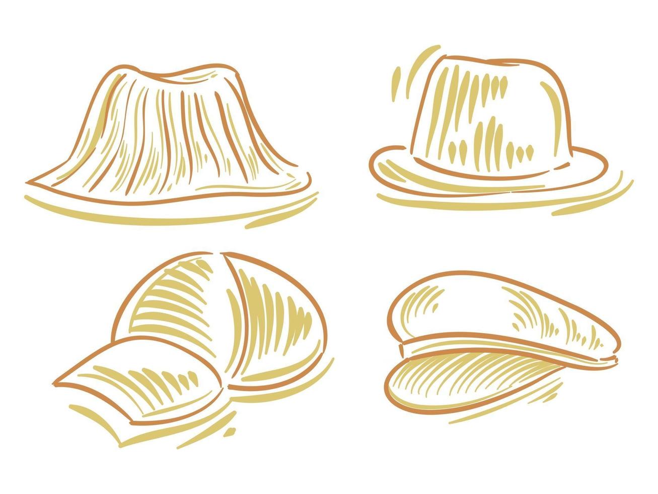Set Flat Illustration of Hat for branding and logo element vector