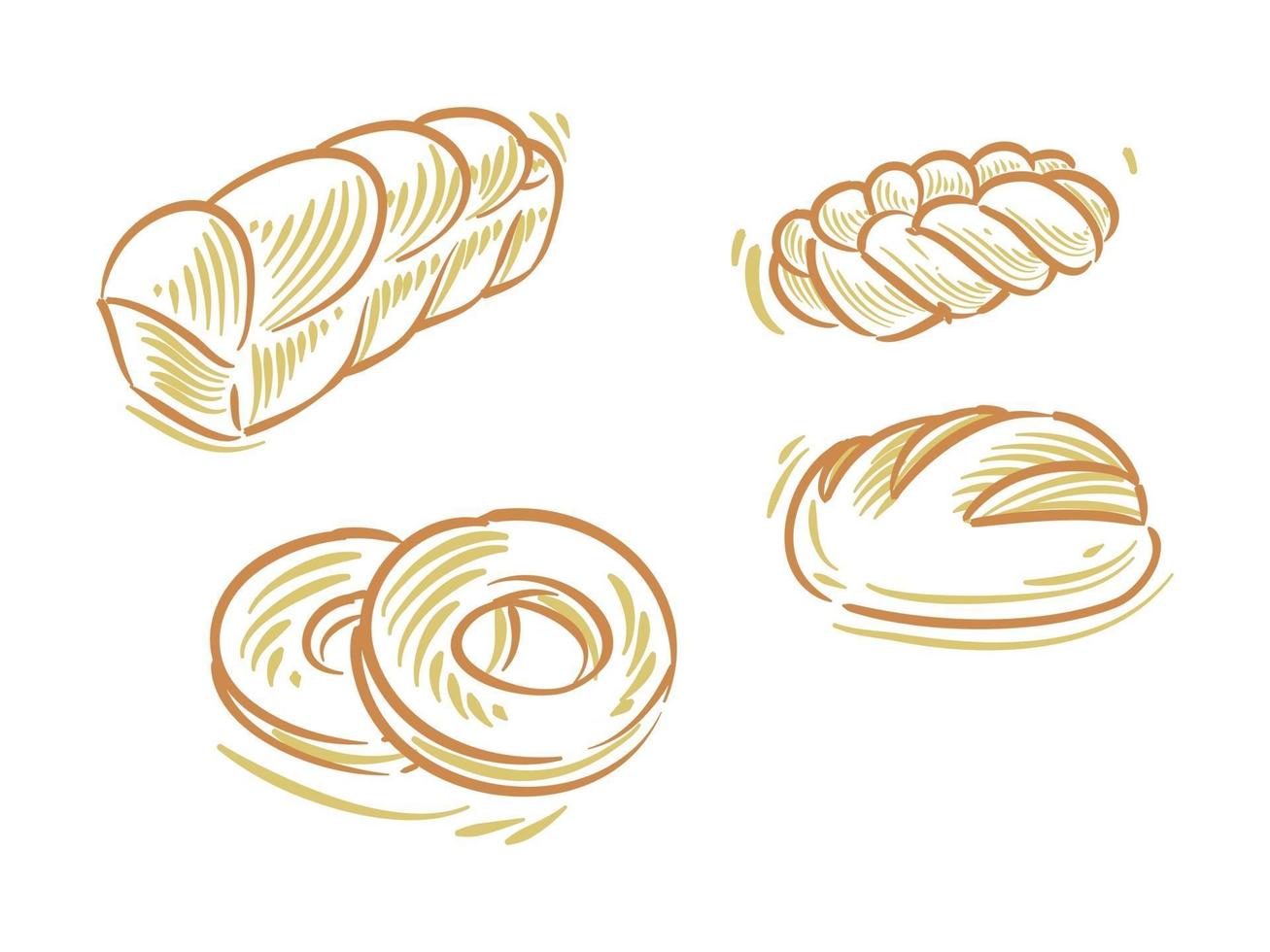 Set Flat Illustration of Bread for branding and logo element vector