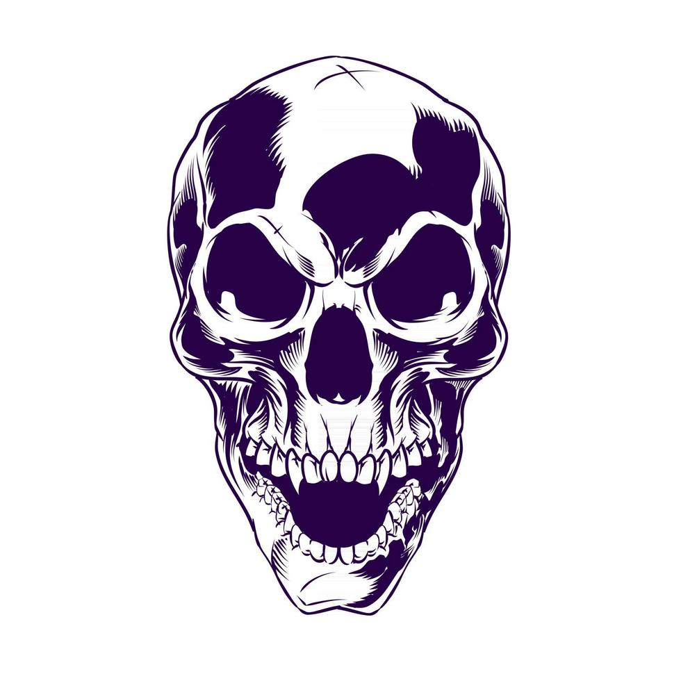 Isolated Skull Illustration for logo and branding element vector