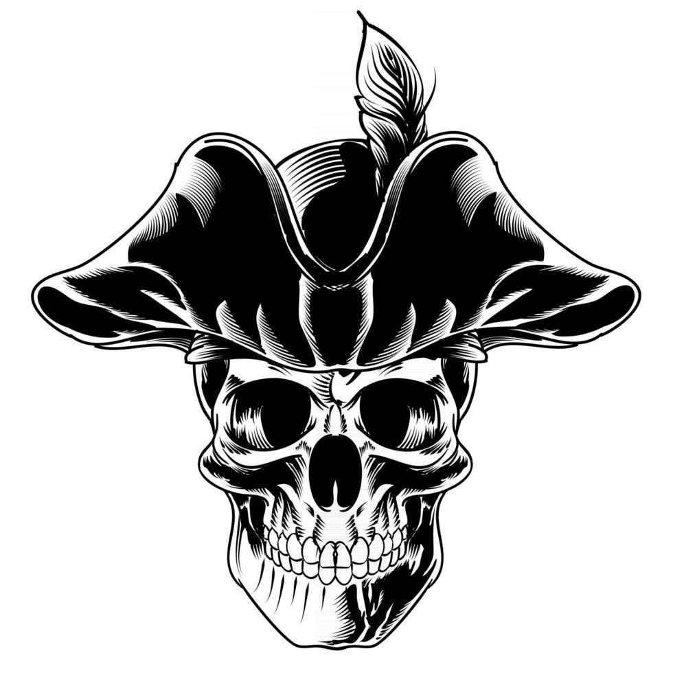Ilustración de cráneo aislado para logotipo y elemento de marca vector