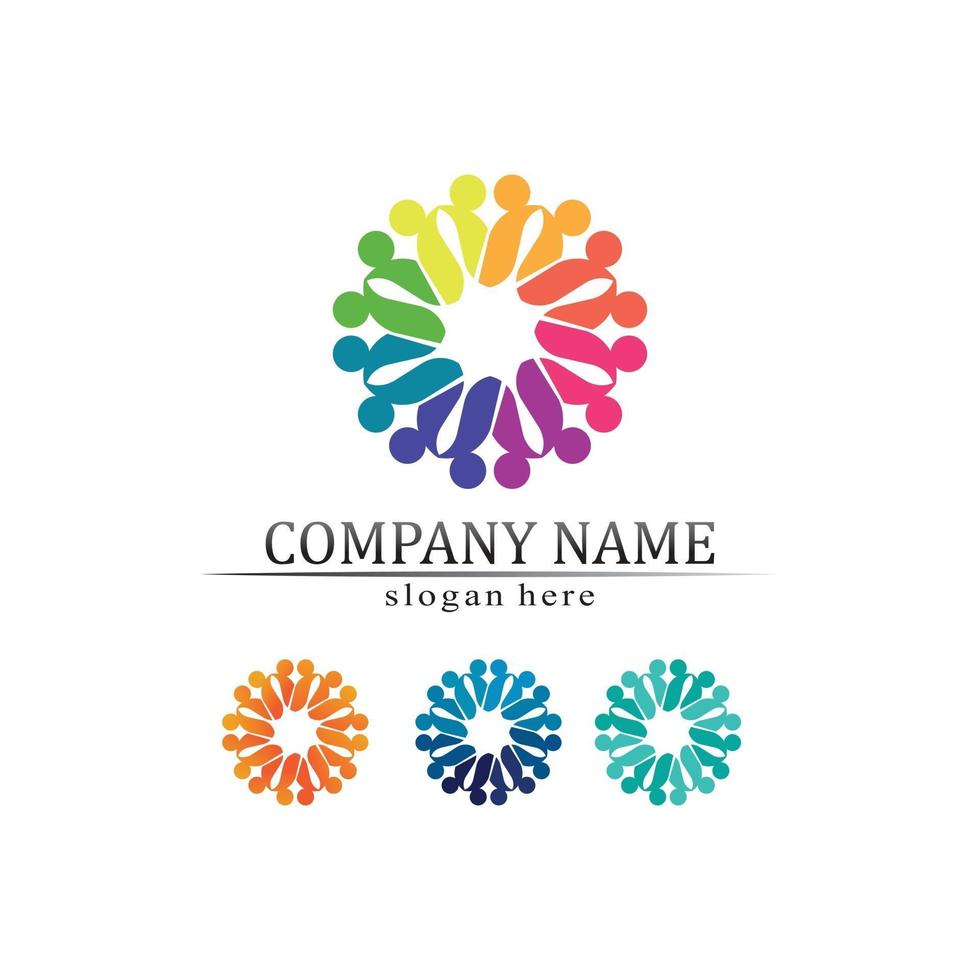 People logo, Team, Success people work, Group and Community, Group Company and Business logo vector and design Care, Family icon Succes logo