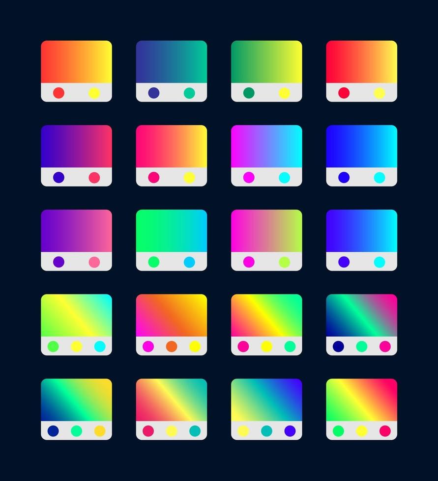 Colorful Vibrant Gradient Swatches Set vector