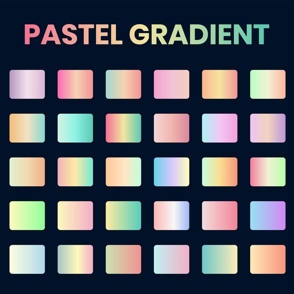 Pastel Gradient Swatches Set, Soft vibrant Gradients Collection vector