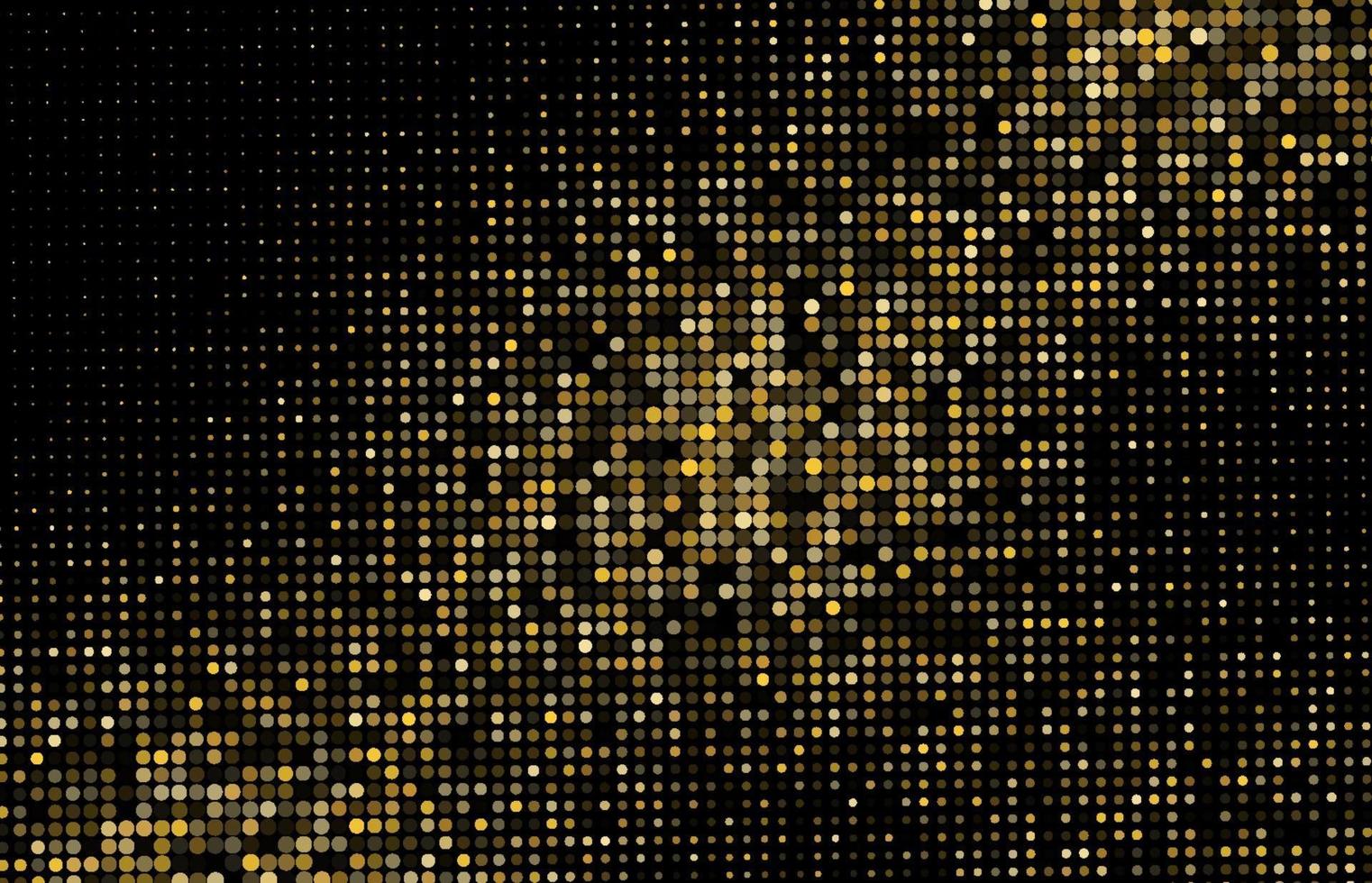 Gold Glitter Halftone Dotted Backdrop Vector Pattern