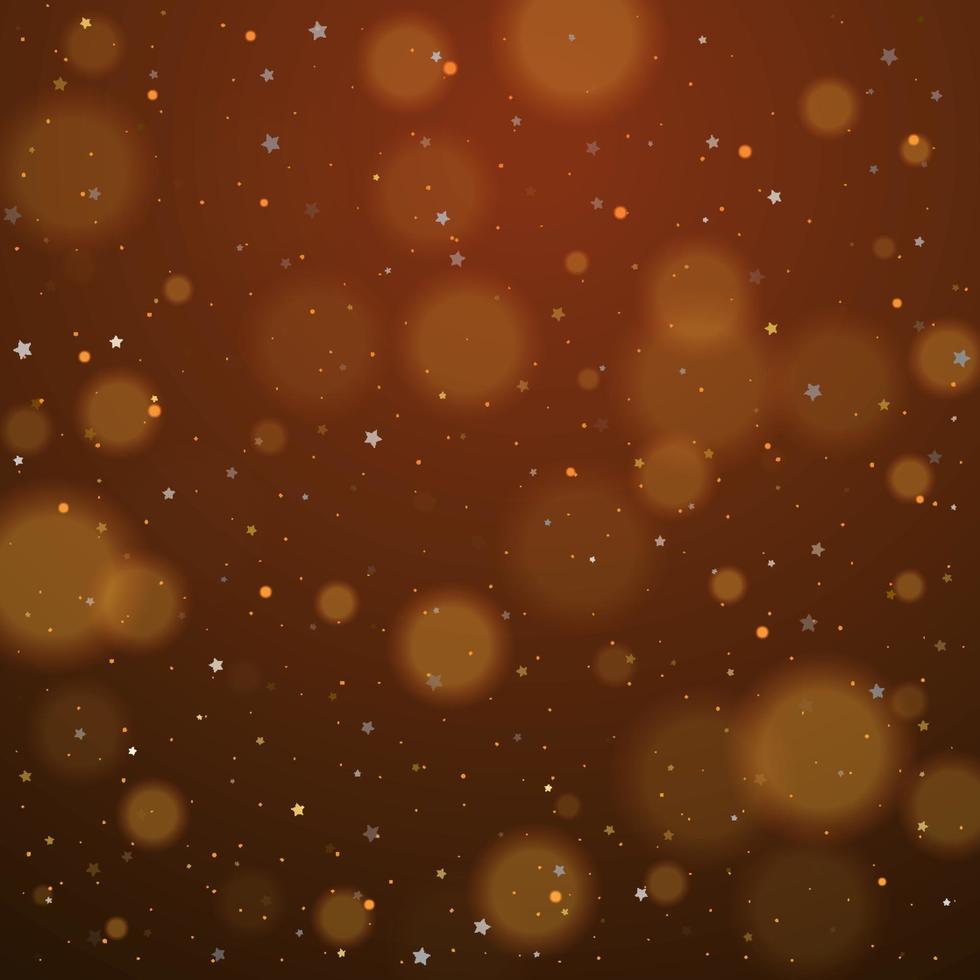 Gold bokeh shiny glittering golden and silver stars vector