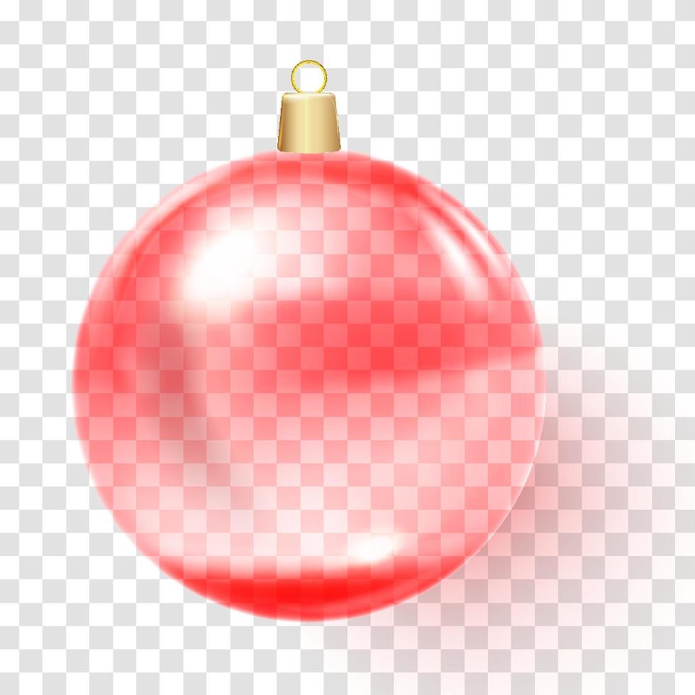 bola de navidad roja bola de cristal de navidad rosa vector