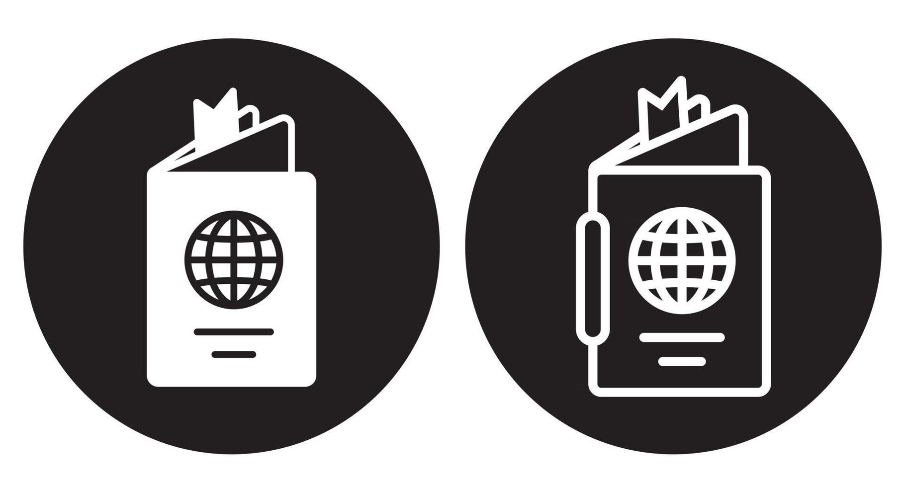 Rounded International travel passport booklet icon for apps and websites vector