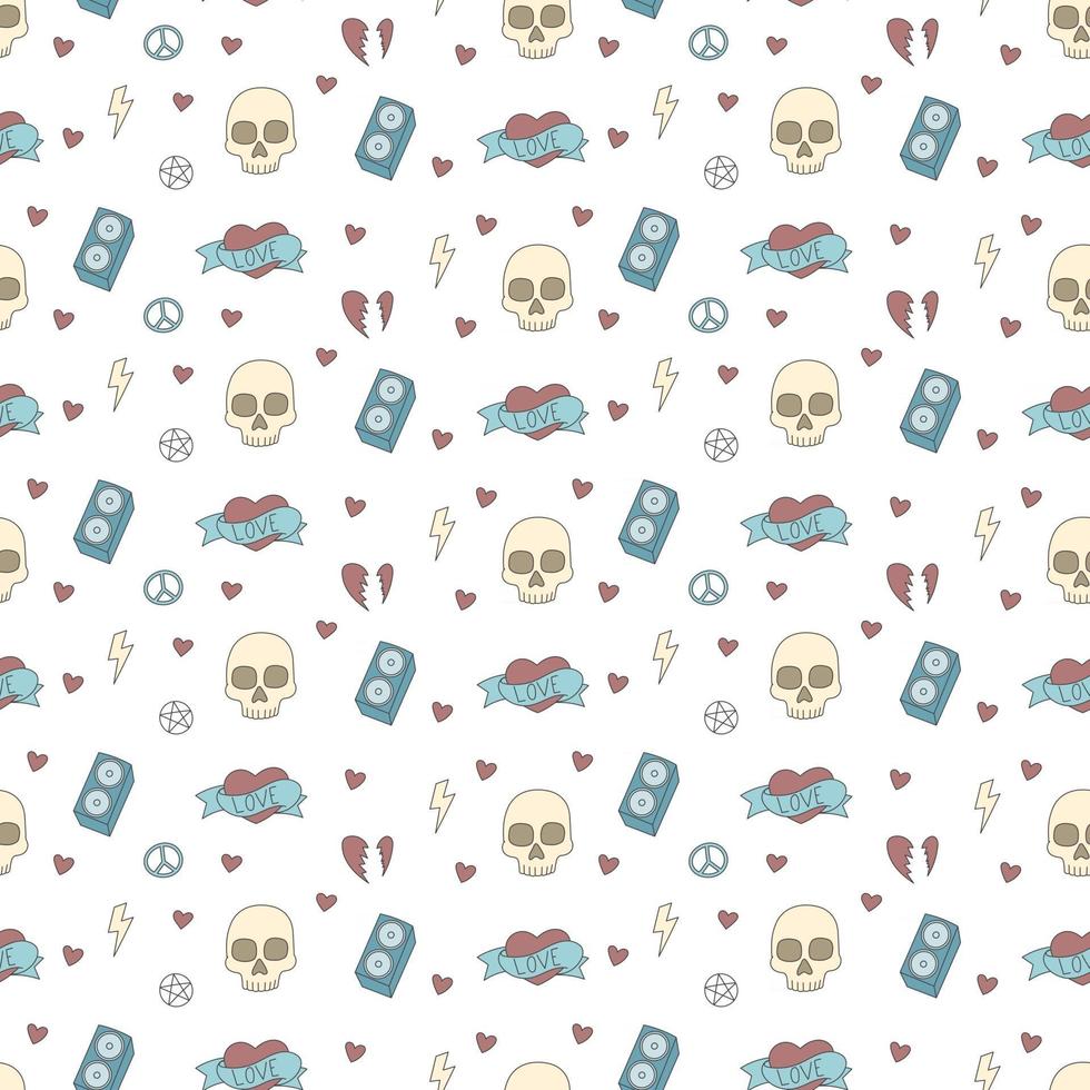 Rock music seamless pattern vector