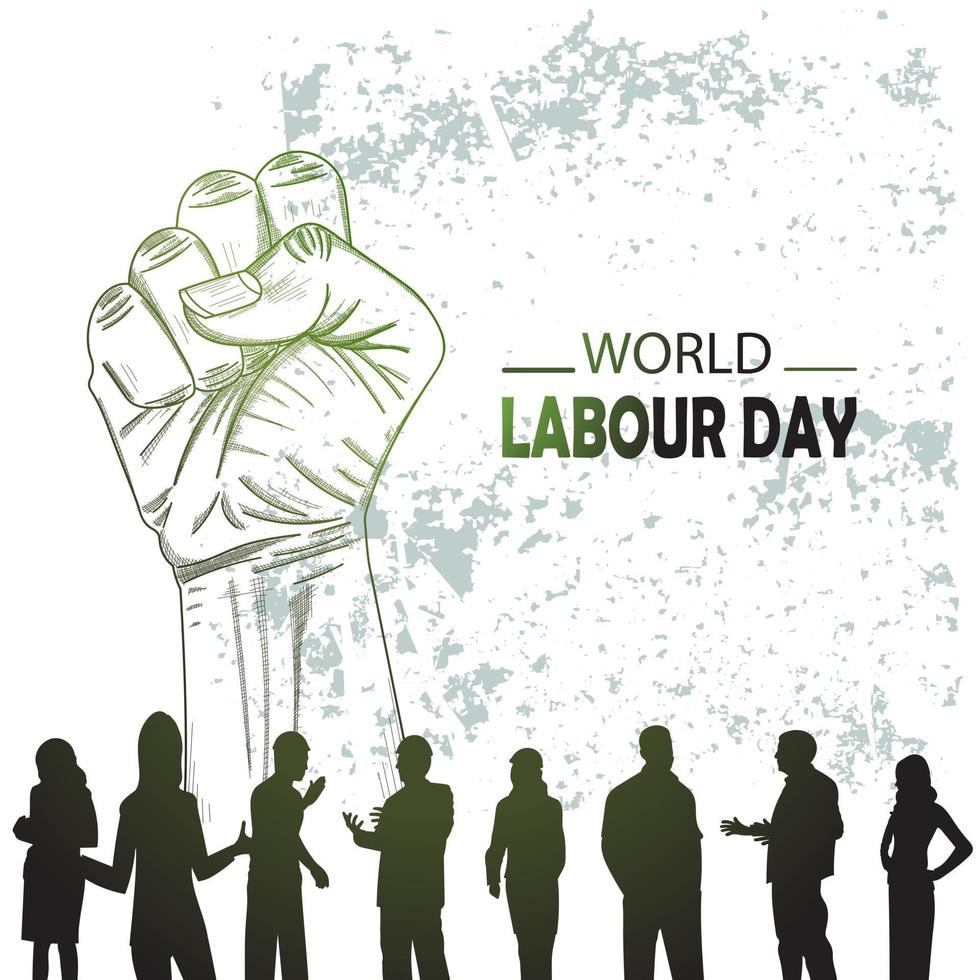 Hand drawn or sketch World Labour day vector