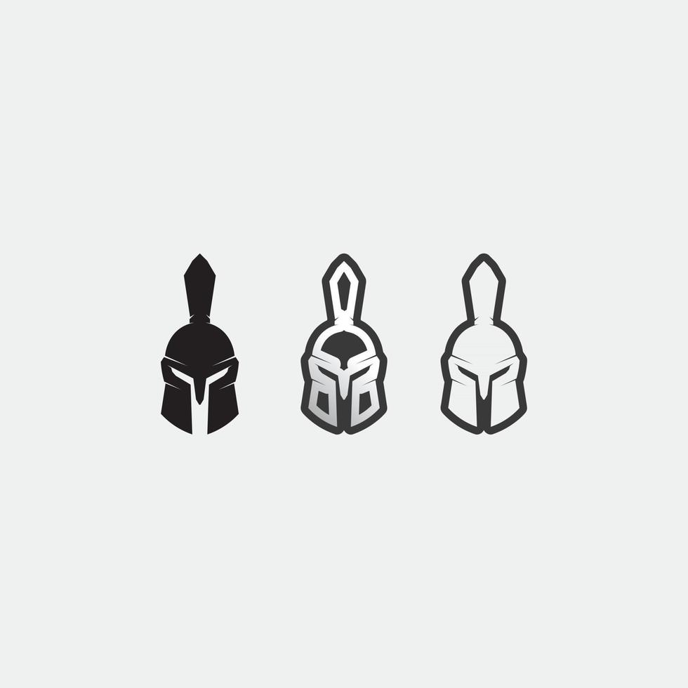 cabeza de casco espartano, diseño de icono de vector de plantilla de logotipo de gladiador, icono de cabeza de guerreros, soldado
