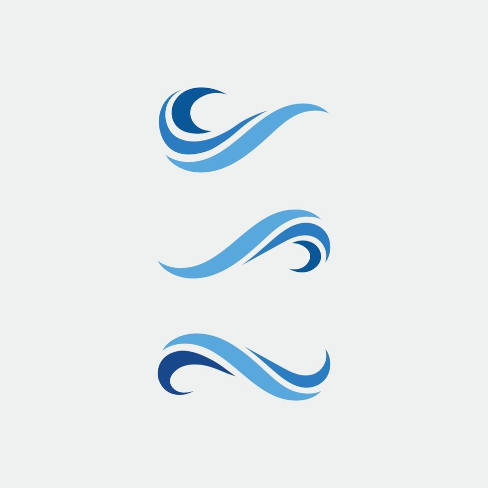Water wave icon vector and design ocean beach logo business and nature abstract