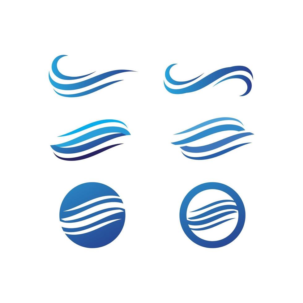 Water wave icon vector and design ocean beach logo business and nature abstract