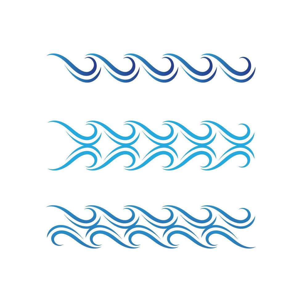 Water wave icon vector and design ocean beach logo business and nature abstract