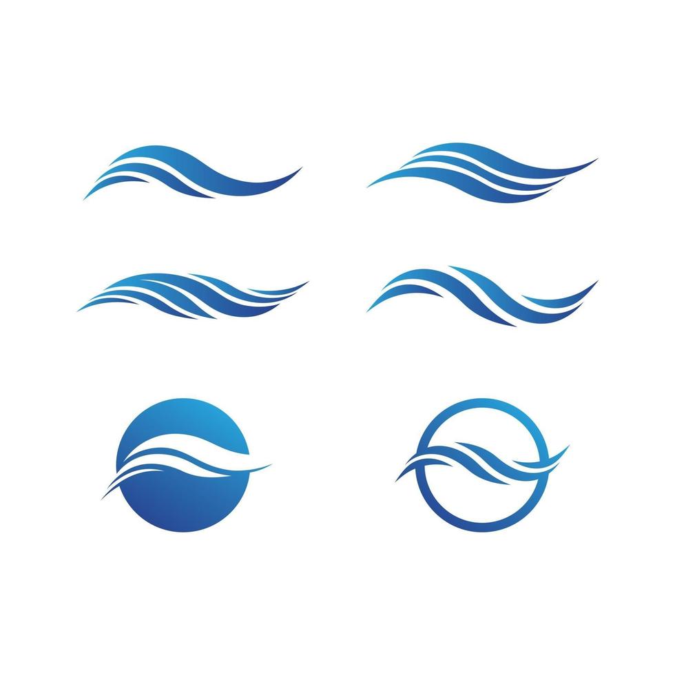 logotipo de vector de icono de agua y ola para resumen de negocios de diseño de playa y océano