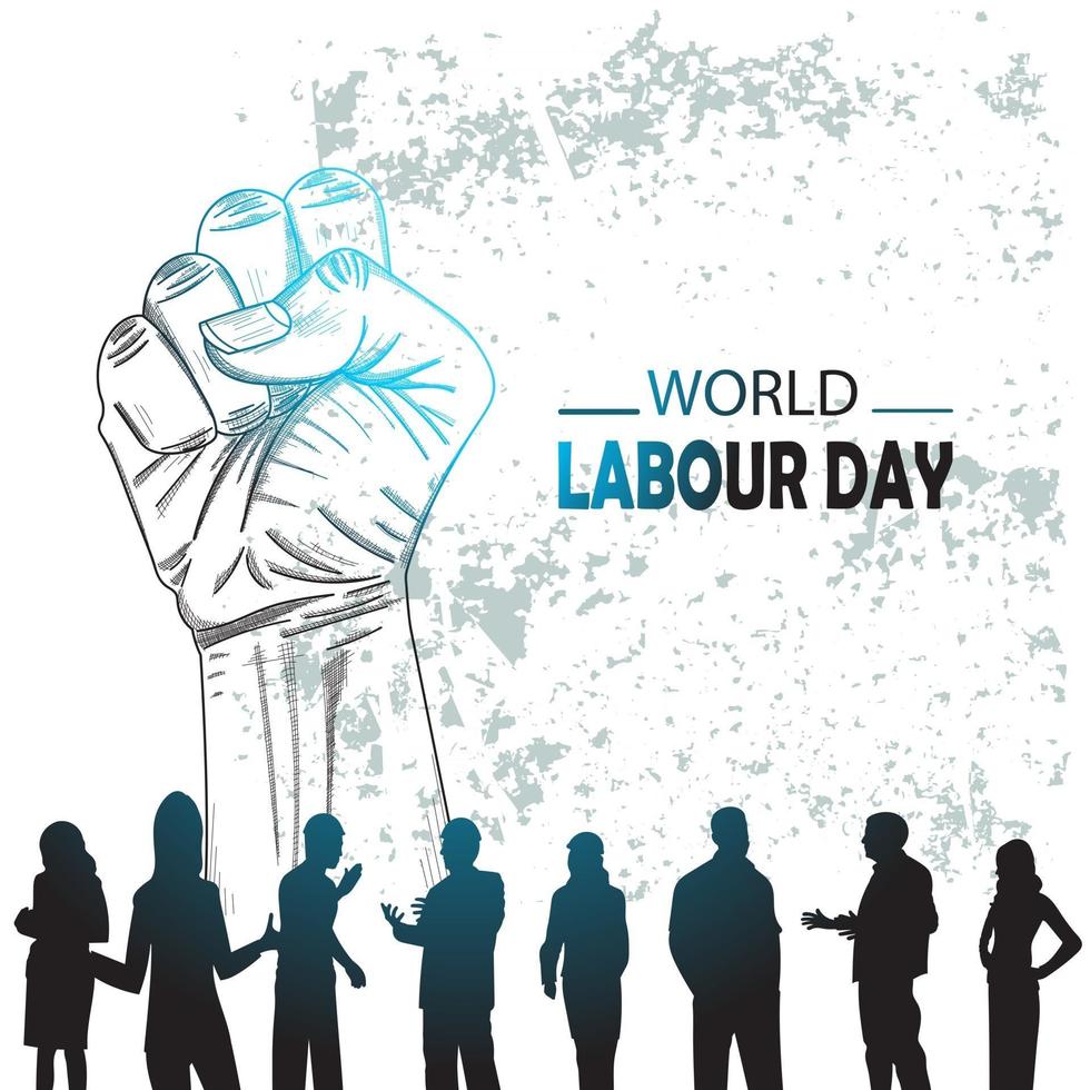 Hand drawn or sketch World Labour day vector