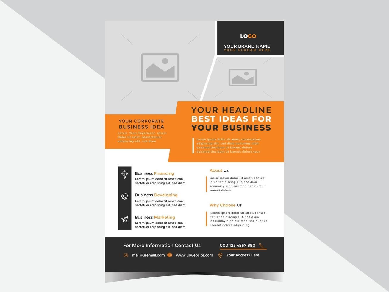 Corporate Multipurpose Business Flyer Design Template for your business services or event vector