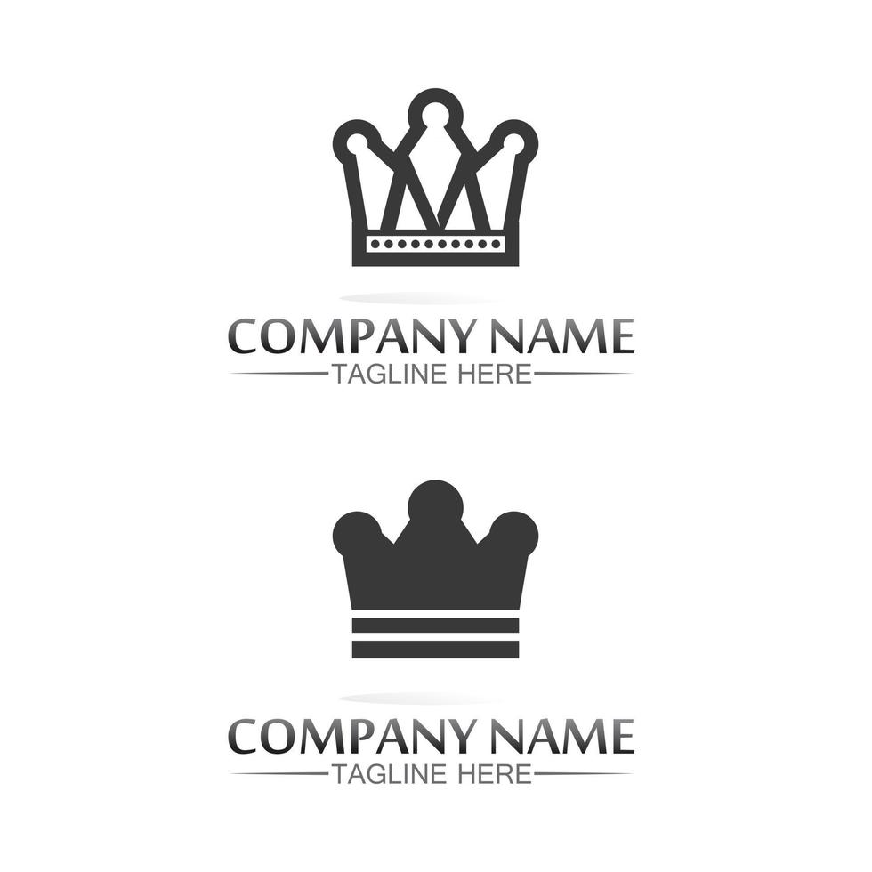 Crown Logo Template vector icon queen and king set  kingdom