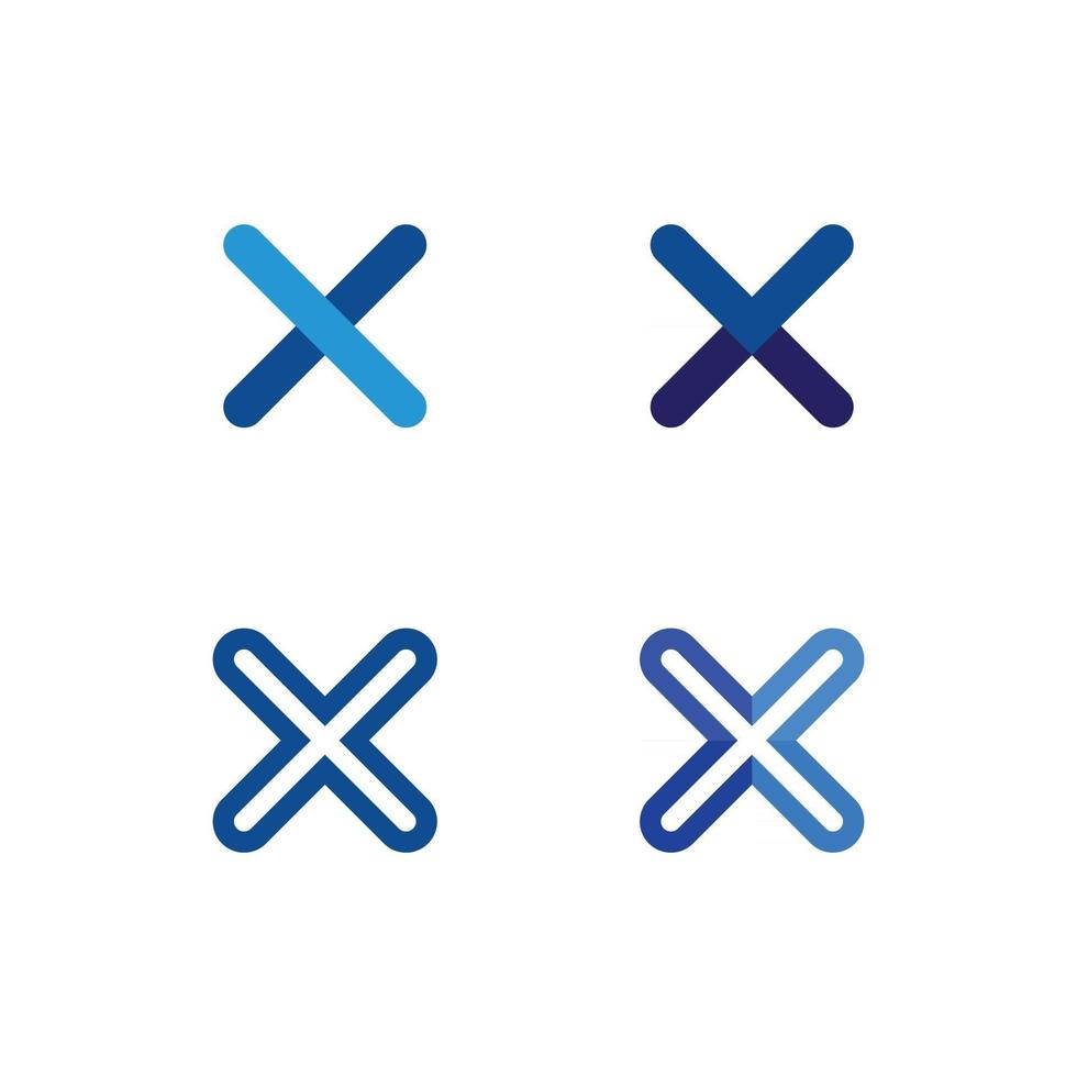 Logotipo x y vector de la letra x, conjunto de logotipos y plantilla, símbolo del alfabeto gráfico vectorial de diseño de ilustración inicial, marca