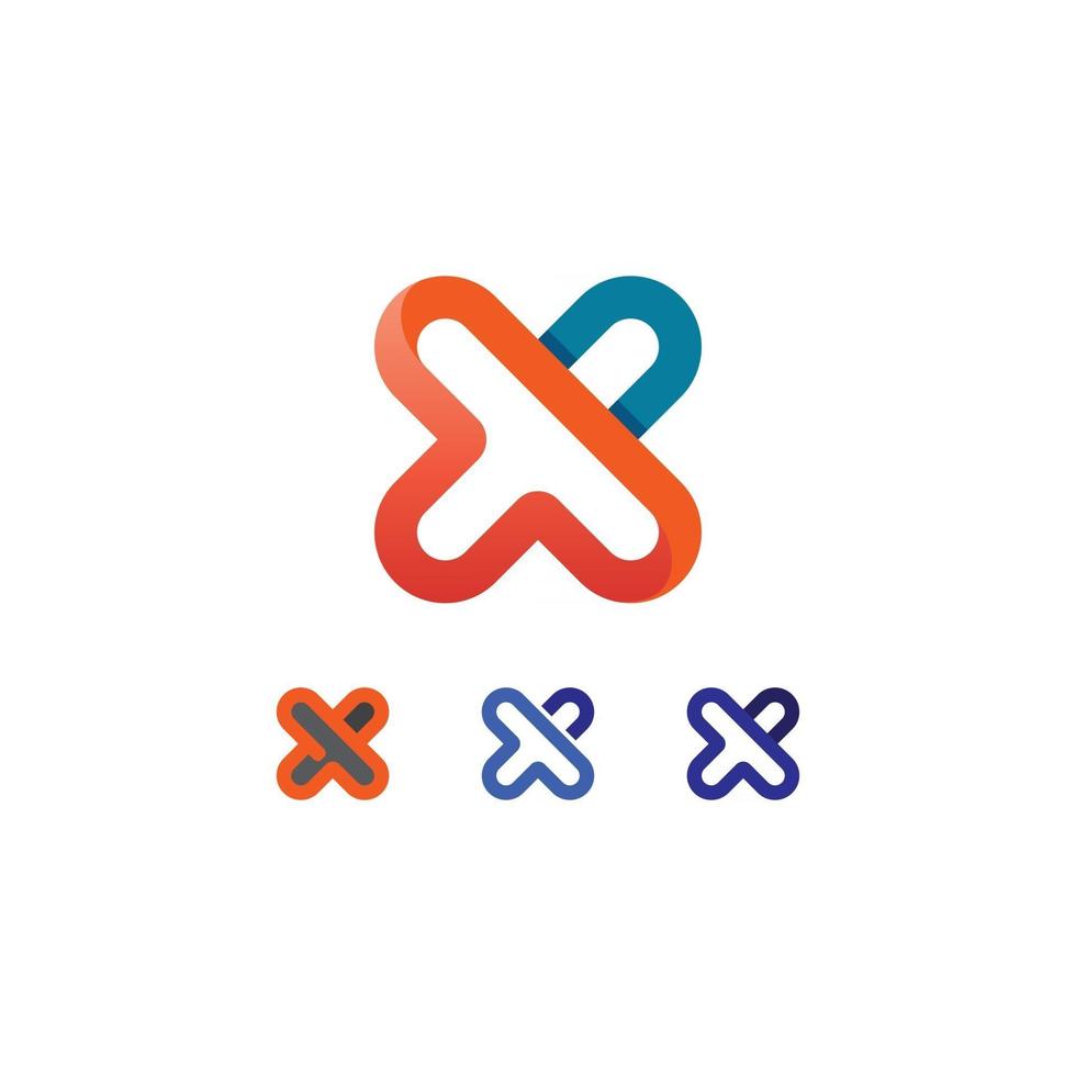 Logotipo x y vector de la letra x, plantilla de logotipo, símbolo del alfabeto gráfico vectorial de diseño de ilustración inicial, marca