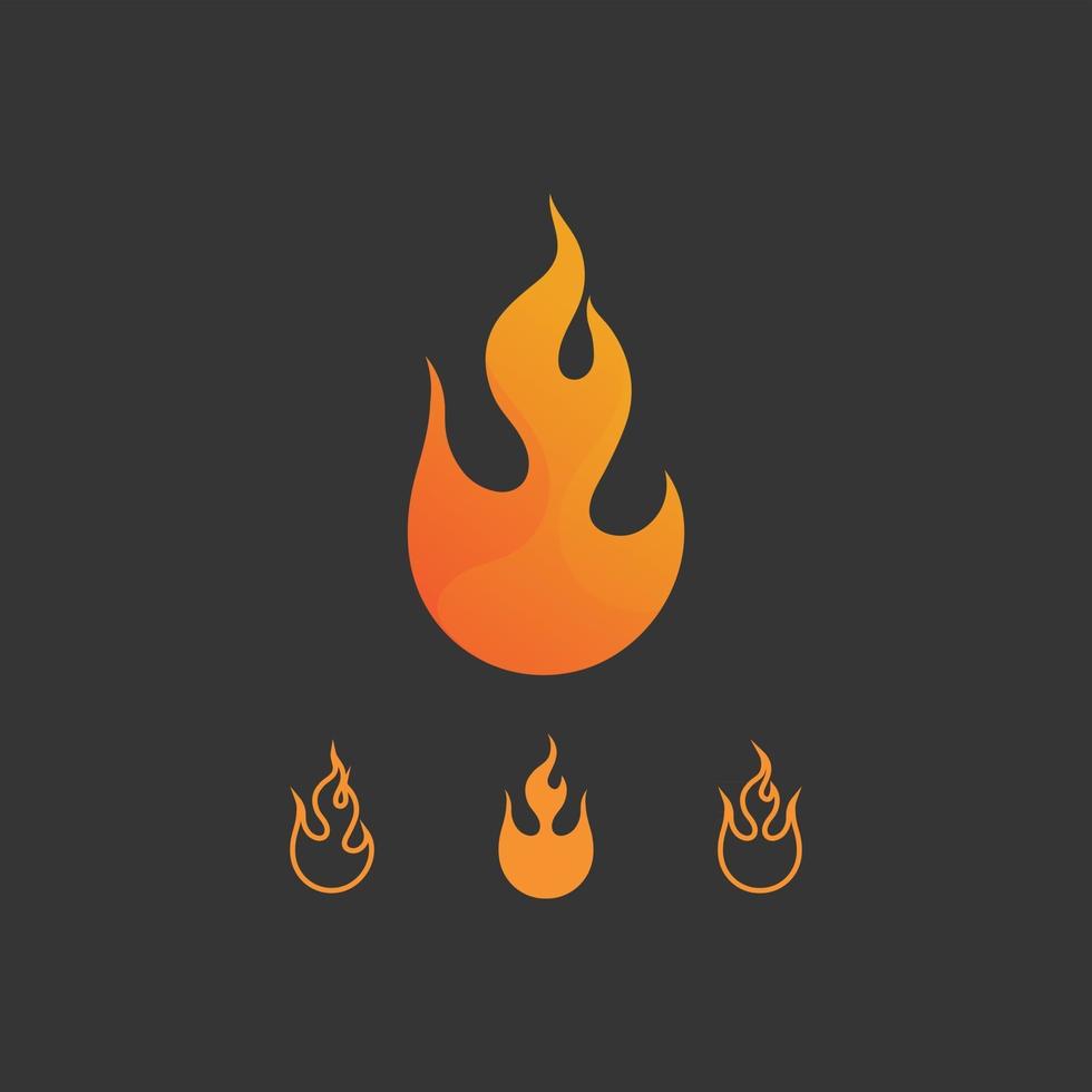 fuego logo e icono, elemento de conjunto de llama caliente vector llama ilustración diseño energía, cálido, advertencia, señal de cocción, logo, icono, luz, potencia calor