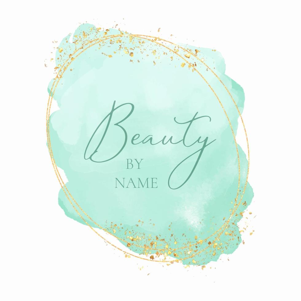 decorative beauty themed watercolour logo design with glittery elements vector