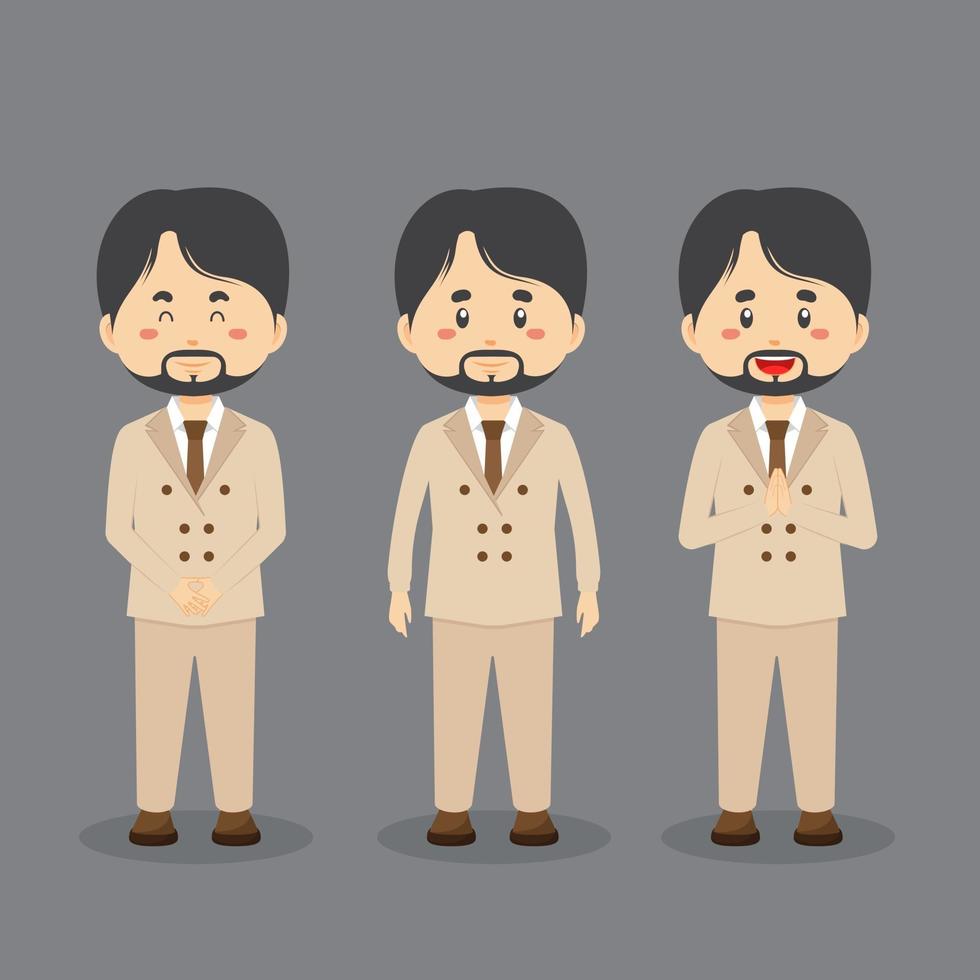 Wedding Character with Various Expression vector