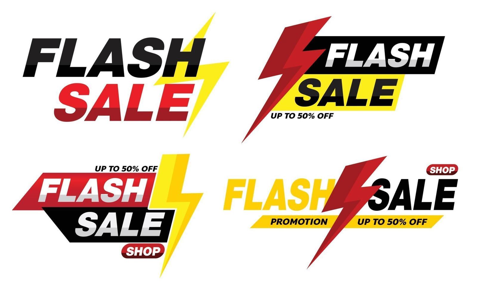 diseño de etiqueta de promoción de banner de venta flash vector