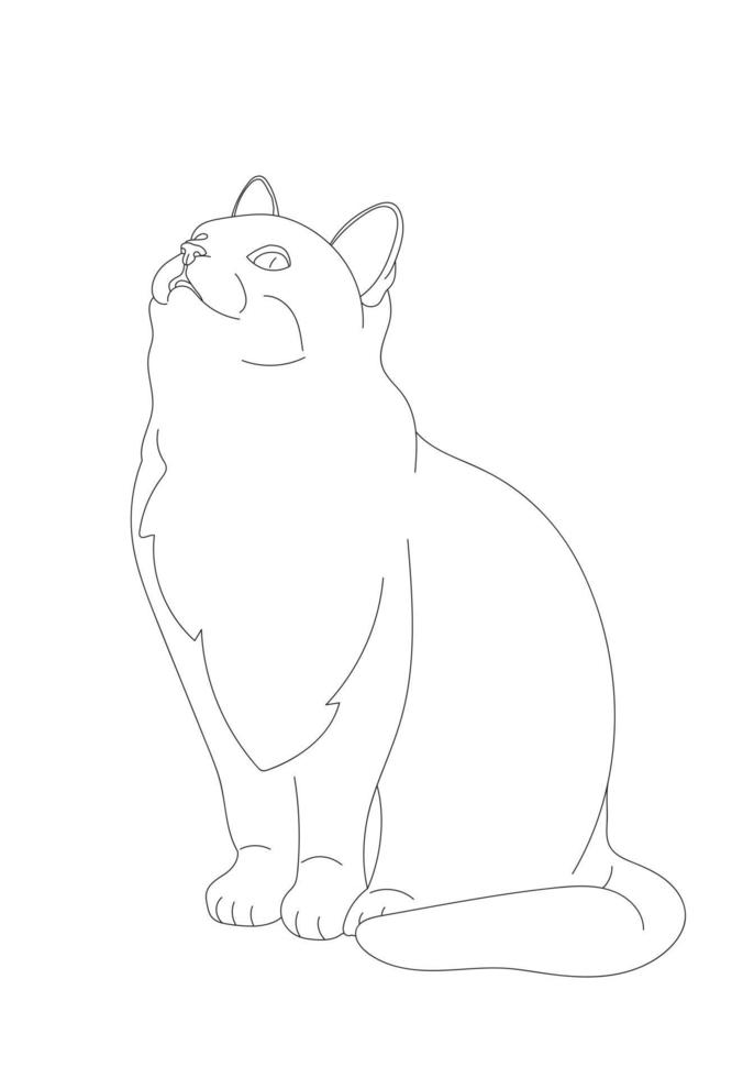 illustration design outline of cat vector