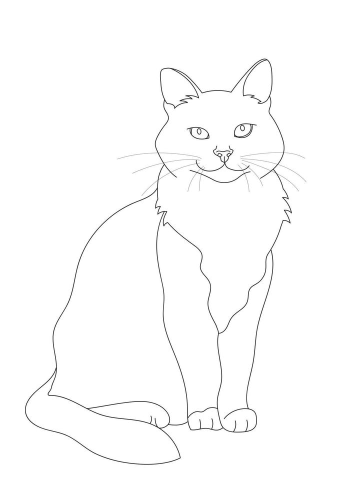 illustration design outline of cat vector