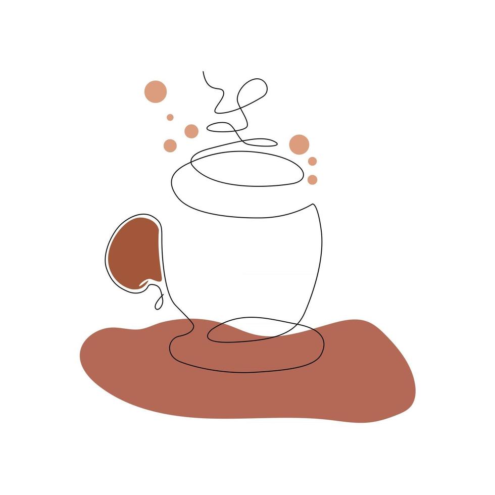 arte de una línea de café. vector libre