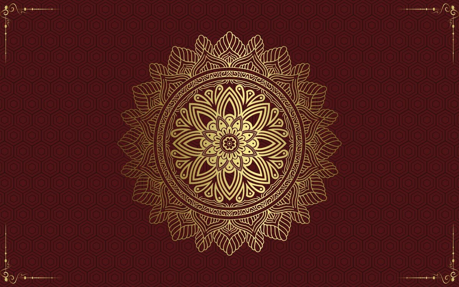 Luxury mandala background with golden arabesque vector