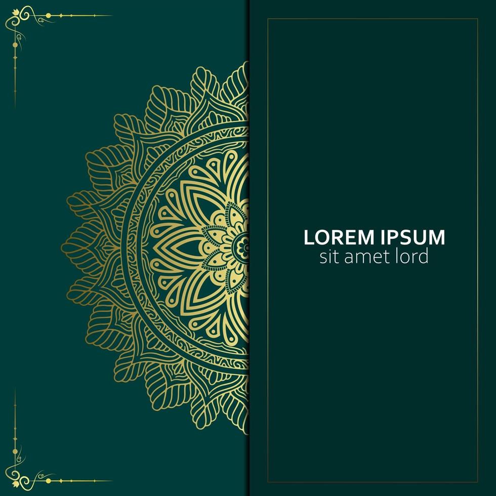 Luxury mandala pattern background with golden arabesque Pro Vector