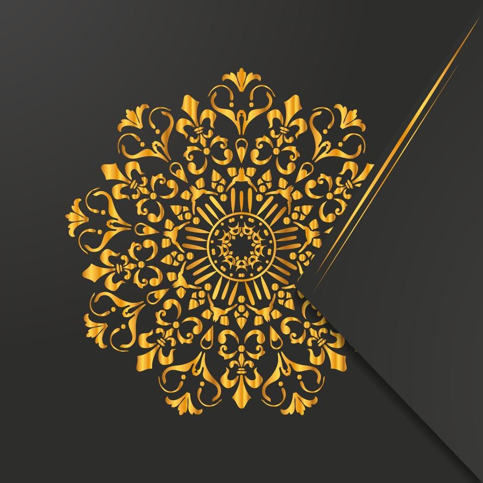 Flower Mandala. Vintage Decorative Elements. Oriental Pattern, Vector Illustration. Islam, Arabic, Indian, Mystic. Luxury Abstract Golden