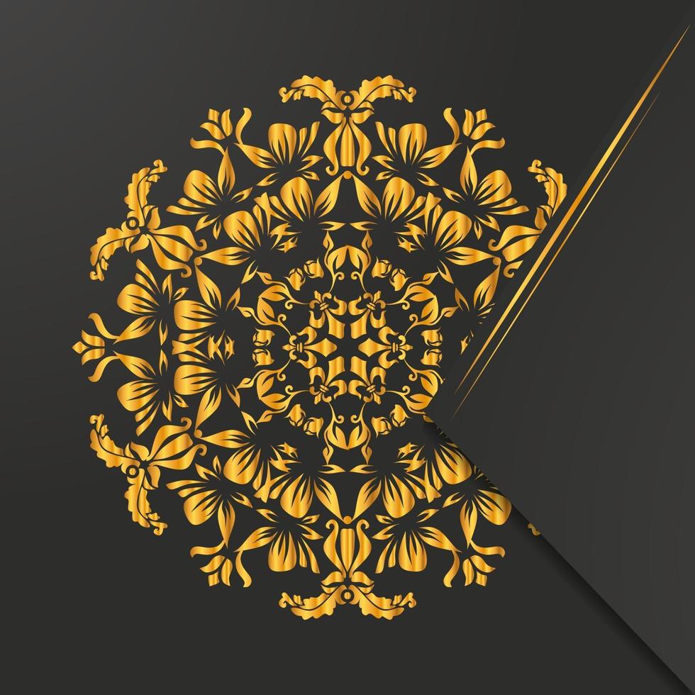 mandala de flores. elementos decorativos vintage. patrón oriental, ilustración vectorial. islam, árabe, indio, místico. oro abstracto de lujo vector