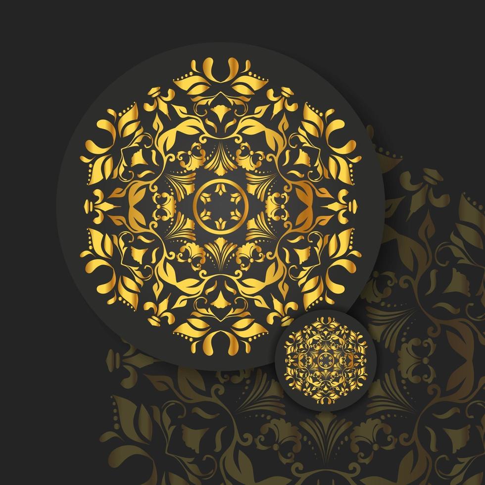 Abstract golden mandala on white isolated background. Vector mandala in gold and black background. Luxury Mandala Ornamental.