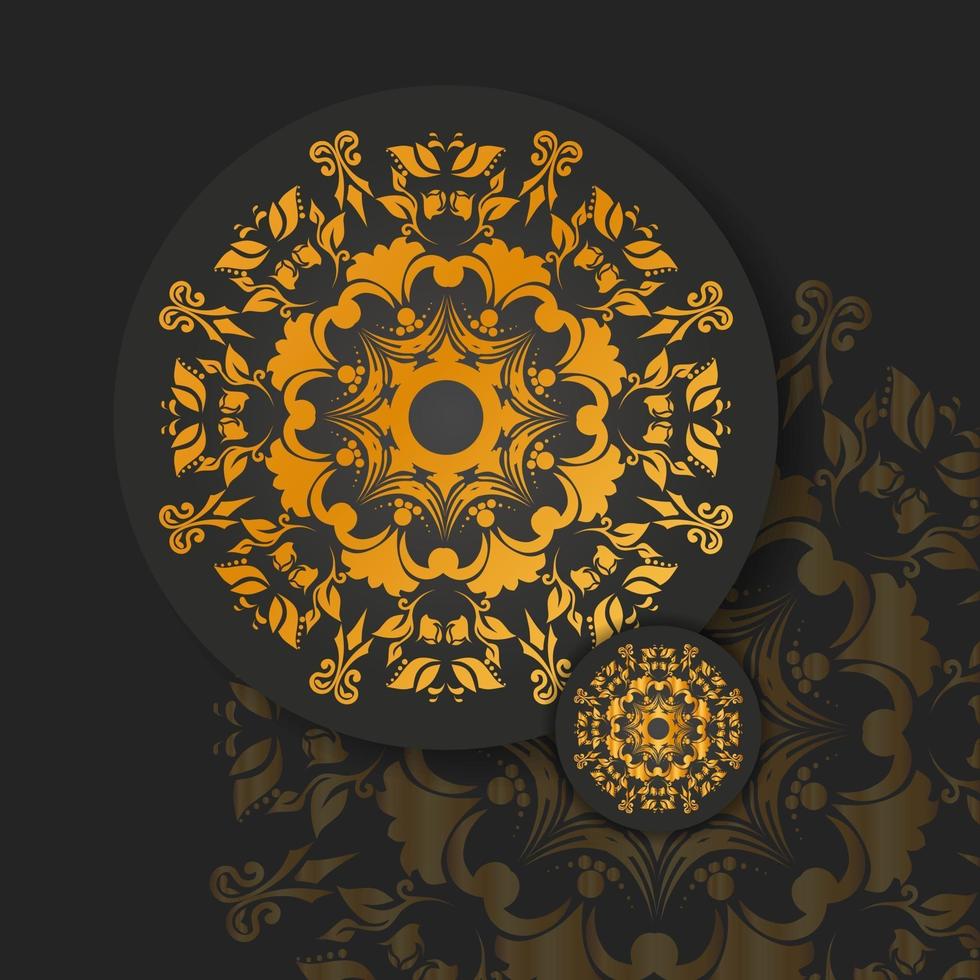 Mandala de oro abstracto sobre fondo blanco aislado. vector mandala en oro y fondo negro. mandala de lujo ornamental.