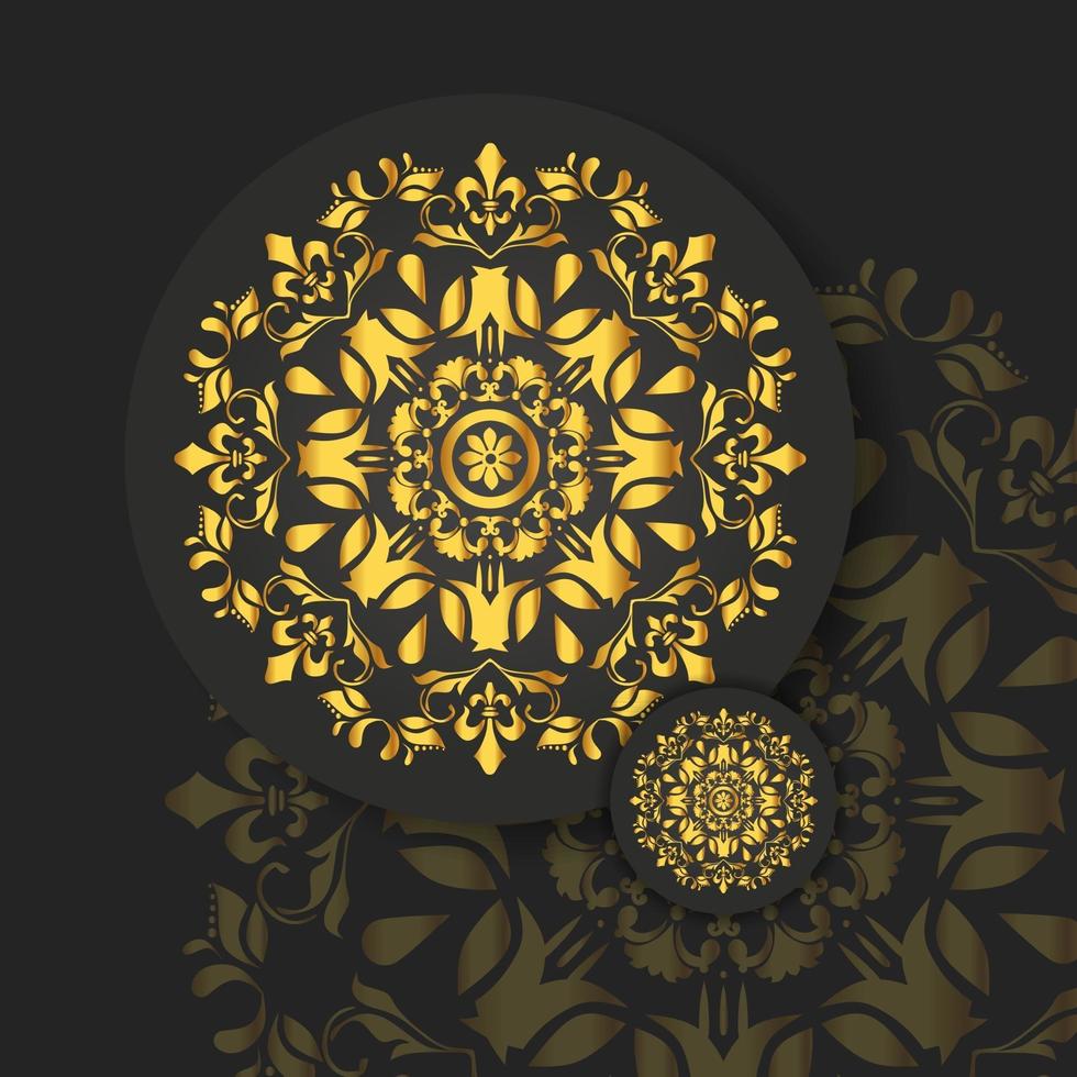 Abstract golden mandala on white isolated background. Vector mandala in gold and black background. Luxury Mandala Ornamental.