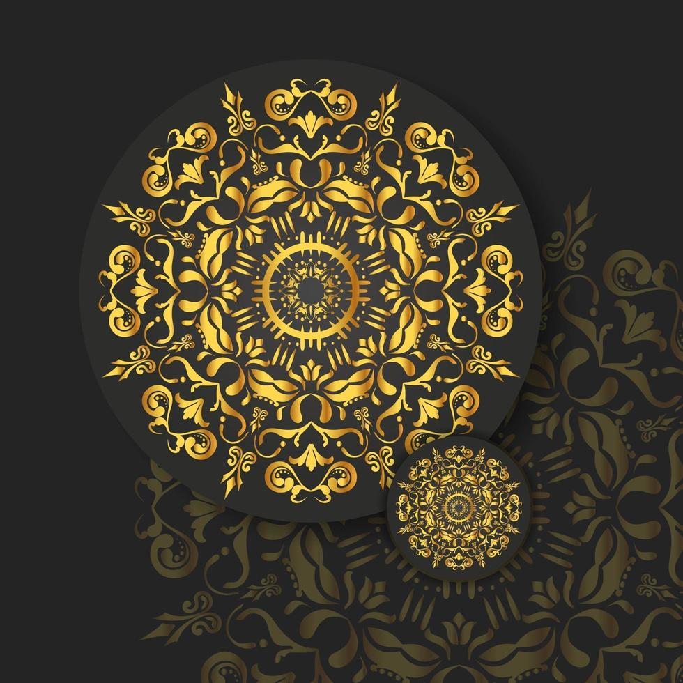 Abstract golden mandala on white isolated background. Vector mandala in gold and black background. Luxury Mandala Ornamental.