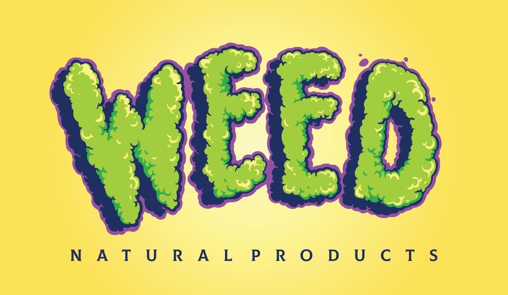 Weed Typeface Cloud Smoke vector