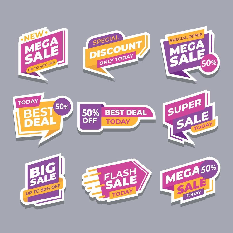 Set of Sale Banner Offer Stickers vector