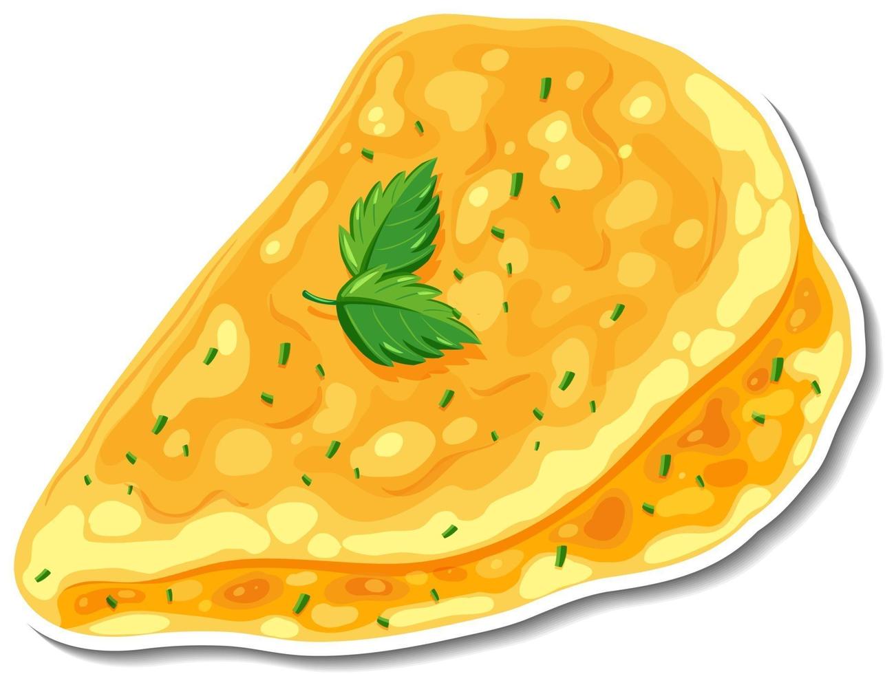 Omelette sticker on white background vector