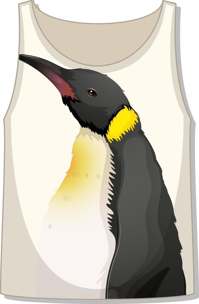 parte delantera de la camiseta sin mangas con estampado de pingüinos vector