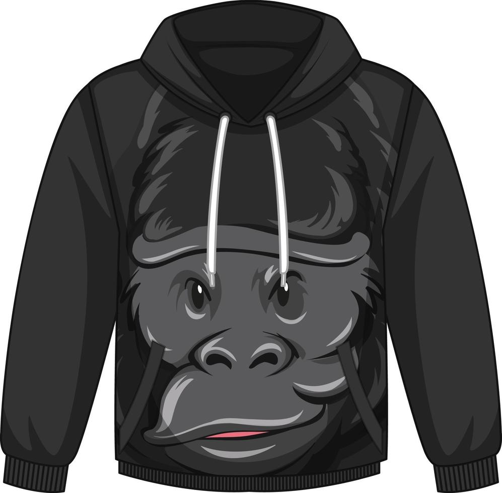 Front of hoodie sweater with gorilla pattern 2852640 Vector Art at