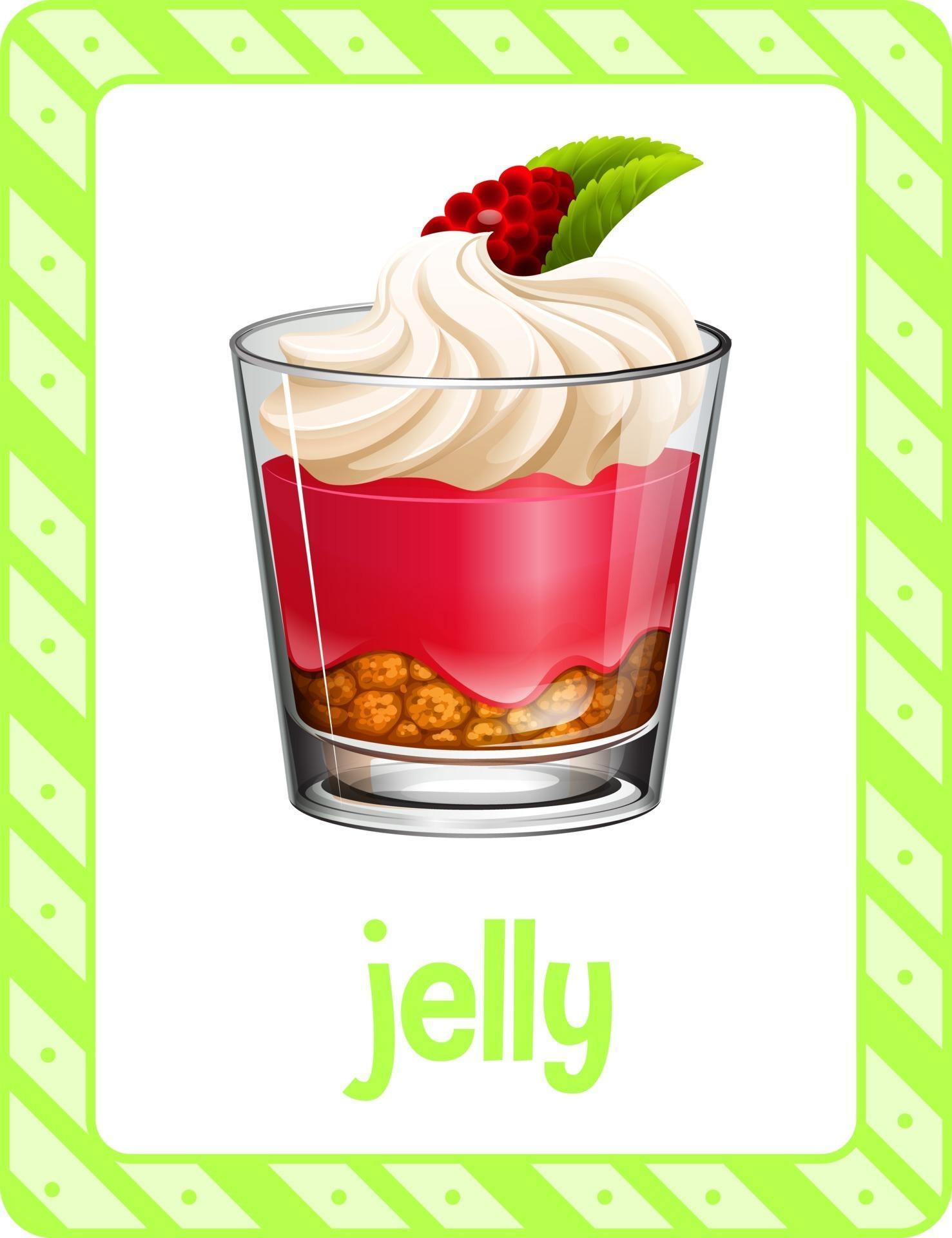 Vocabulary flashcard with word Jelly 2852668 Vector Art at Vecteezy